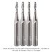 SPIRAL UP CUT 1/4" SH, 1/8" D, 1/2" LOC, 2.0" OAL, 4-PACK