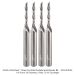 SOLID CARBIDE DOWN CUT 2-FL, 1/4" SH, 1/8" D, 13/16" CL, 2-1/2" OAL, 4-PACK