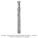SOLID CARBIDE COVE NOSE, 2-FL, 1/4" SH, 1/4" DIA, 1/32" RAD, 3/4" CL, 2-1/2" OAL