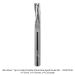 SOLID CARBIDE SLOW SPIRAL UP-CUT, 3-FL, 1/4" SH, 1/4" DIA, 3/4" CL, 2-1/2" OAL