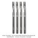 SOLID CARBIDE SLOW SPIRAL UP CUT, 3-FL, 1/4" SH, 1/4" DIA, 1" CL, 3" OAL, 4-PACK