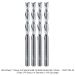SOLID CARBIDE DOWN CUT 2-FL, 1/4"SH, 1/4" DIA, 1-3/4" CL, 3-1/2" OAL, 4-PACK