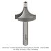 CARBIDE TIPPED MINI-ROUND OVER, 1/4" SH, 2 FL, 3/8" RAD, 3/16" BEARING