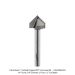 CARBIDE TIPPED V-GROOVE BIT, 90 DEG, 2-FL, 5/8" DIA, 1/4" SH, 5/16" CUT DEPTH, 2" OAL