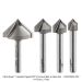 CARBIDE TIPPED V-GROOVE BIT SET, 90 DEG, 2-FL, 1/4" SH, 4-PC SET