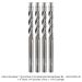SOLID CARBIDE, 3 FL UPCUT FLUSH TRIM 1/4" SH, 1/4" DIA, 1-1/4" CL, 3-1/2" OAL, 4-PACK