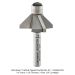 CARBIDE TIPPED CHAMFER BIT, 45 DEG, 3-FL, 1/4" SH, 3/8" CUT HEIGHT, DOUBLE BEARING