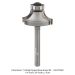 CARBIDE TIPPED ROUND OVER, 2-FL, 1/4" SH, 3/8" RAD