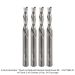 SOLID CARBIDE DOWN CUT, 2-FL, 1/4" SH, 3/16 DIA, 3/4" CL, 2-1/2" OAL, 4-PACK