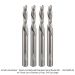 US SPIRAL DOWN CUT 2-FL, 1/4" SH, 5mm DIA, 3/4" CL, 2-1/2"OAL, 4-PACK