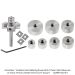 CARBIDE INSERT RABBET BIT, 3-FL, 1/4" SH, WITH 7-PC COLLAR SET + 3 REPLACEMENT CARBIDE INSERTS