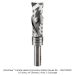 CARBIDE HEAD COMPRESSION PATTERN BIT, 1/2" SH, 2+2 FL, 3/4" DIA, 2" CL