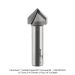 CARBIDE TIPPED V-GROOVE BIT, 90 DEG, 2-FLUTE, 3/4" DIA, 1/2" SH, 3/8" CUT DEPTH, 2-1/4" OAL