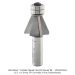 CARBIDE TIPPED CHAMFER BIT, 22.5 DEG, 3-FL, 1/2"SH, 3/4" CUT HEIGHT, DBL BEARING