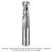 SOLID CARBIDE COVE NOSE, UP-CUT, 2-FL, 1/2" SH, 1/2" DIA, 3/32" RAD, 1-1/4" CL x 3" OAL