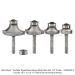CARBIDE TIPPED ROUNDOVER SET, 2-FL, 1/4" SH, 4-PC SET W/BEADING BEARING