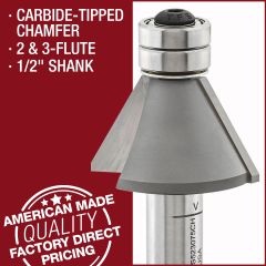 carbide tipped chamfer 1/2 inch shank bits