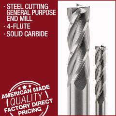 Steel Cutting General Purpose 4-Flute End Mill