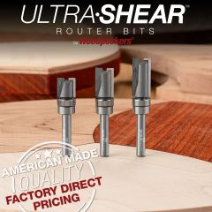 Ultra-Shear 1/2" Dia. Carbide-Tipped Pattern Bits, 1/4" Shank
