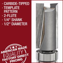carbide tipped template pattern router bits