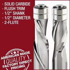 1/2" Dia Flush Trim, 2-Flute