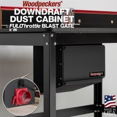 Downdraft Dust Cabinet including the FullThrottle Blast Gate.