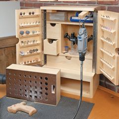 SN12424 Keep your rotary tool and all of its accessories together and neatly organized with this Rotary Tool Cabinet plan.