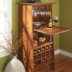 Woodsmith Classic Oak Wine Server Standard Plan & Premium Shop Drawings 