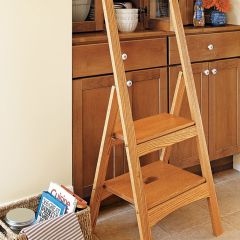 Woodsmith Folding Step-Stool Standard Plan & Premium Shop Drawings 