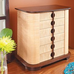 Woodsmith Curved-Door Jewelry Chest Standard Plan & Premium Shop Drawings