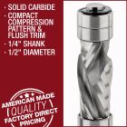 Compact Compression Pattern and Flush Trim Bit 