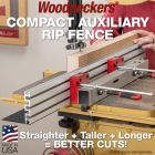 Compact Auxiliary Rip Fence mounted on band saw fence to aid resawing wide board.
