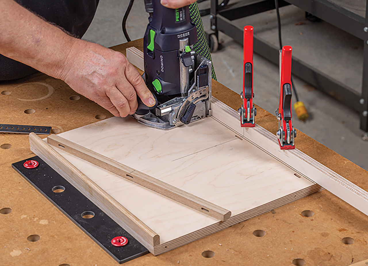 Mark the outside edge of the lip, then clamp a straight-edge 4mm from the mark. 